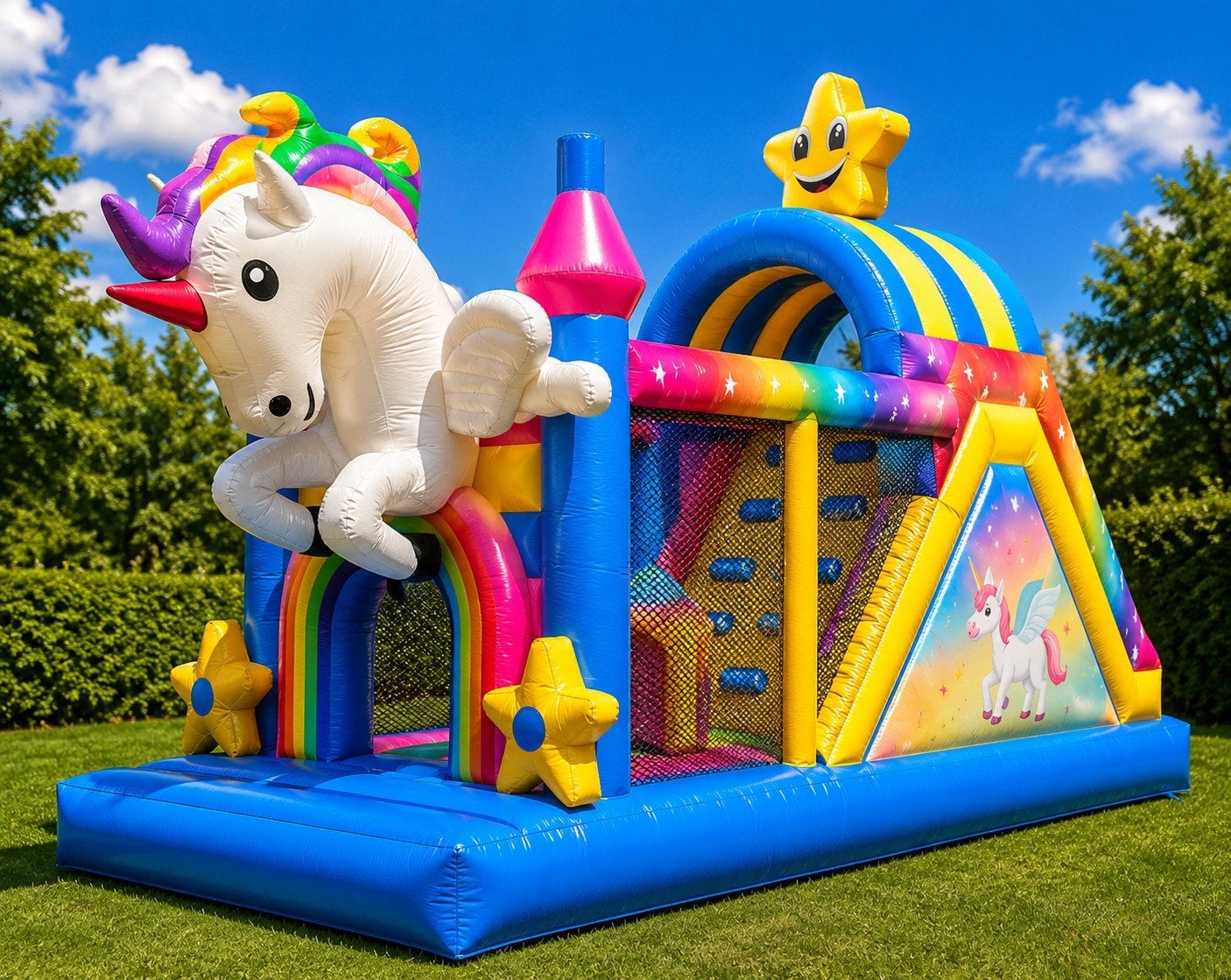 springkasteel/ stormbaan unicorn, Hobby en Vrije tijd, Feestartikelen | Verhuur, Ophalen