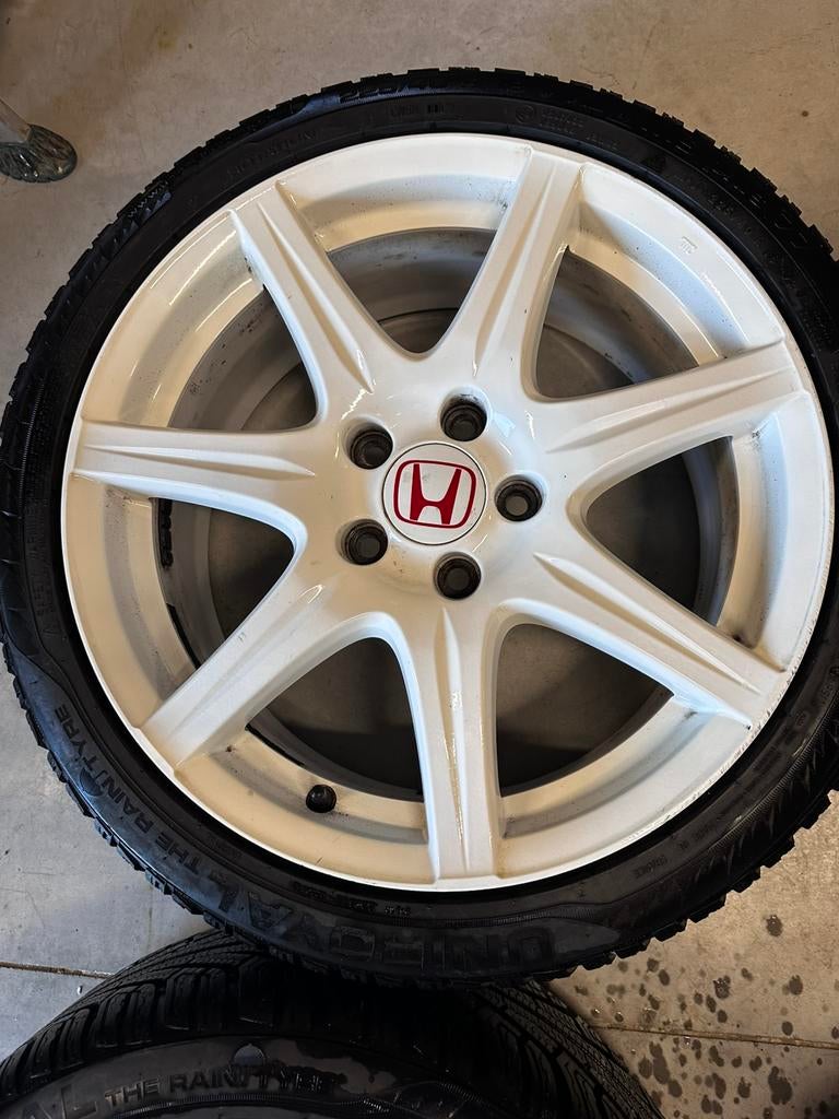 Honda Civic FN-2 Type R Velgenset Wit, Auto-onderdelen, Banden en Velgen, Ophalen, 18 inch, Gebruikt, All Season