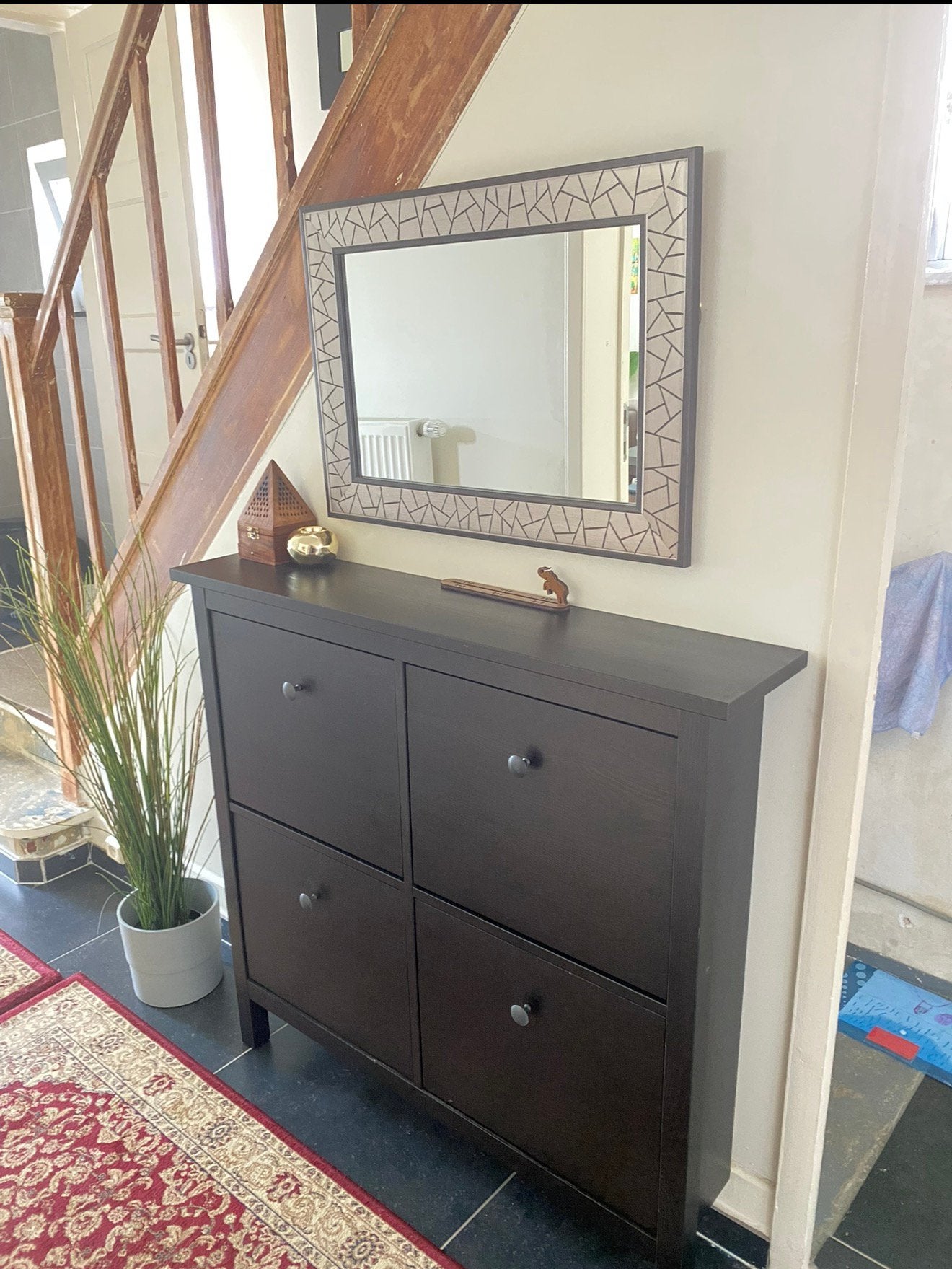 Meuble à chaussures moderne avec miroir — Comme neuf, Enlèvement, Comme neuf