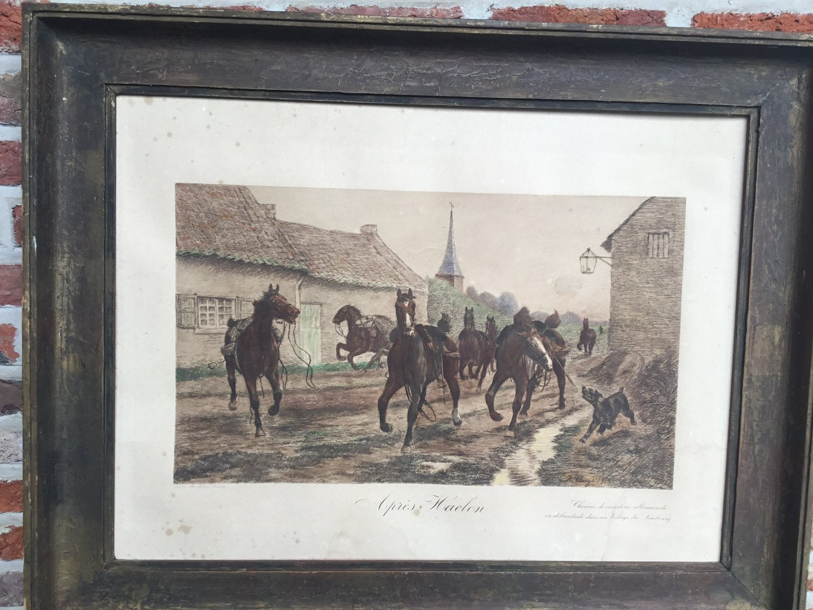 Claeys Alexander Na Halen-Loslopende paardenDuitse Cavalerie, Antiek en Kunst, Kunst | Etsen en Gravures, Ophalen