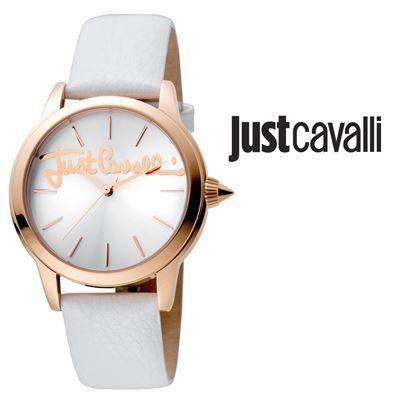Nieuw in doos - Just Cavalli dameshorloge wit leder, Handtassen en Accessoires, Horloges | Dames, Overige merken, Leer, Staal