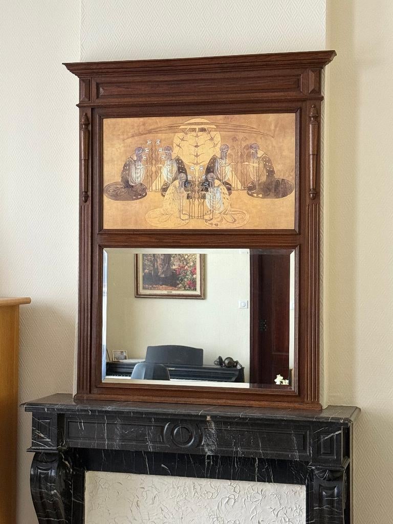 Superbe miroir ancien avec tableau interchangeable, Antiquités & Art, Enlèvement