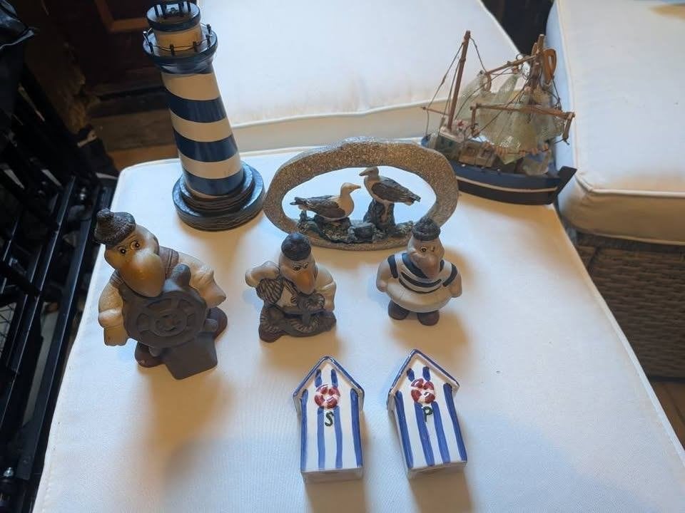Ensemble déco mer en ceramique. 8 pièces, Enlèvement