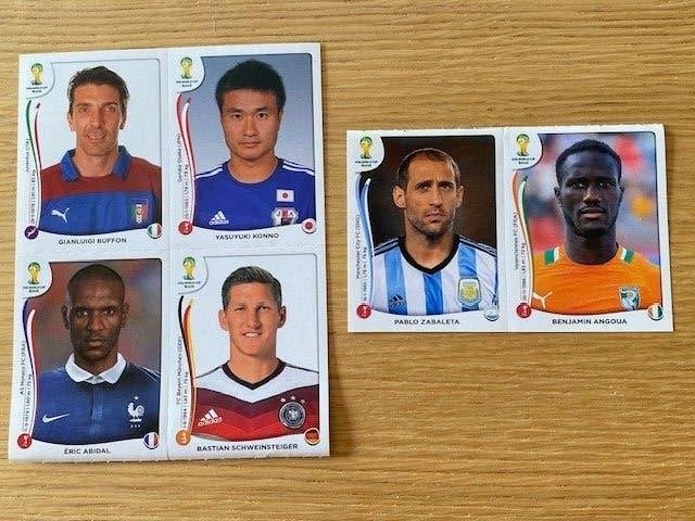 Panini 6 stickers Coupe du Monde Brésil 2014, Collections, Enlèvement ou Envoi