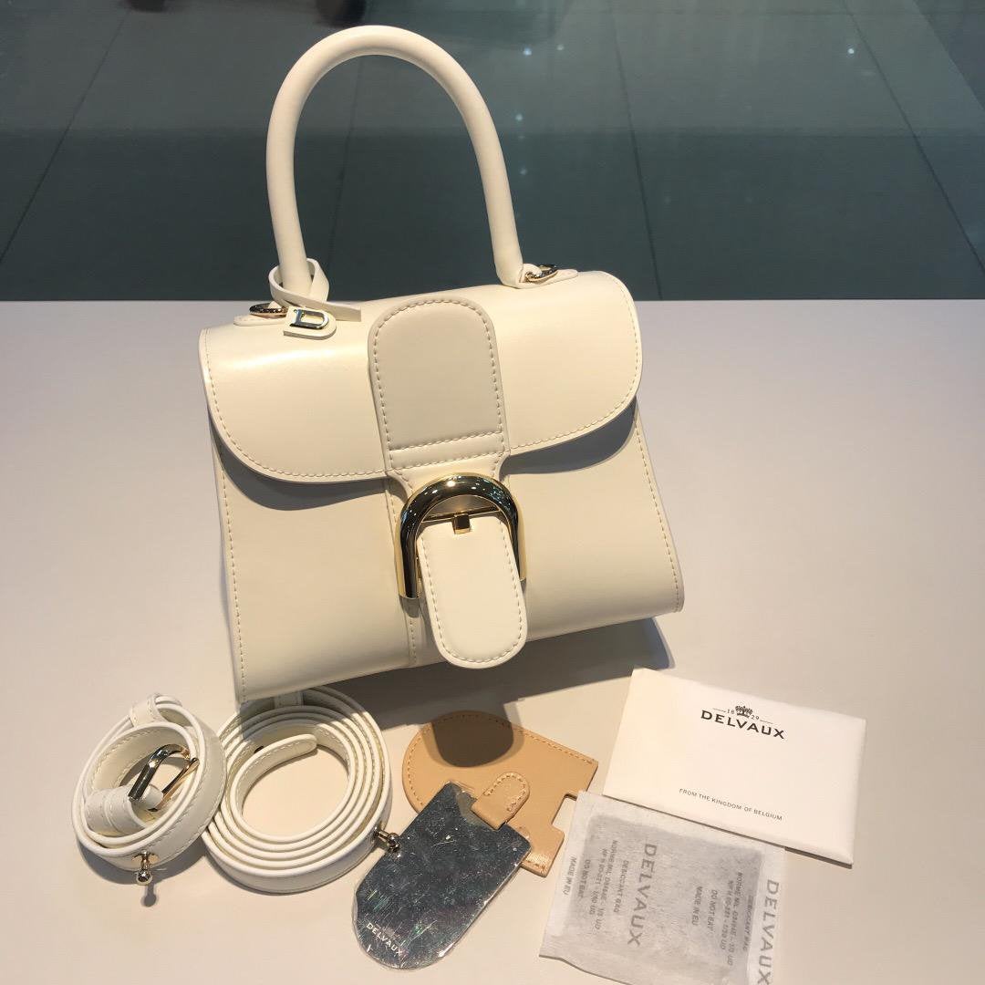 Delvaux Brillant Premium Hoge Kwaliteit Handtassen zwart wit, Verzenden, Nieuw, Beige