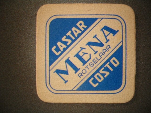 Tapis à bière Mena Rotselaar 3 : 94 x 94 mm, Enlèvement ou Envoi, Utilisé, Sous-bock