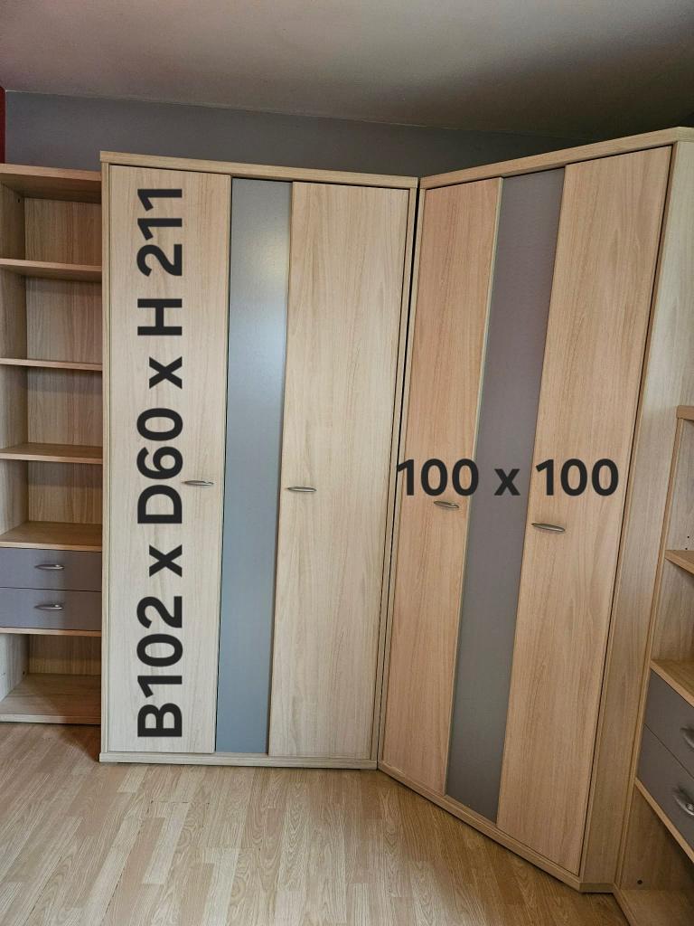 Slaapkamer kasten combinatie ( Kleer, boeken, lade) + Bureau, Ophalen, Gebruikt, Met deur(en)