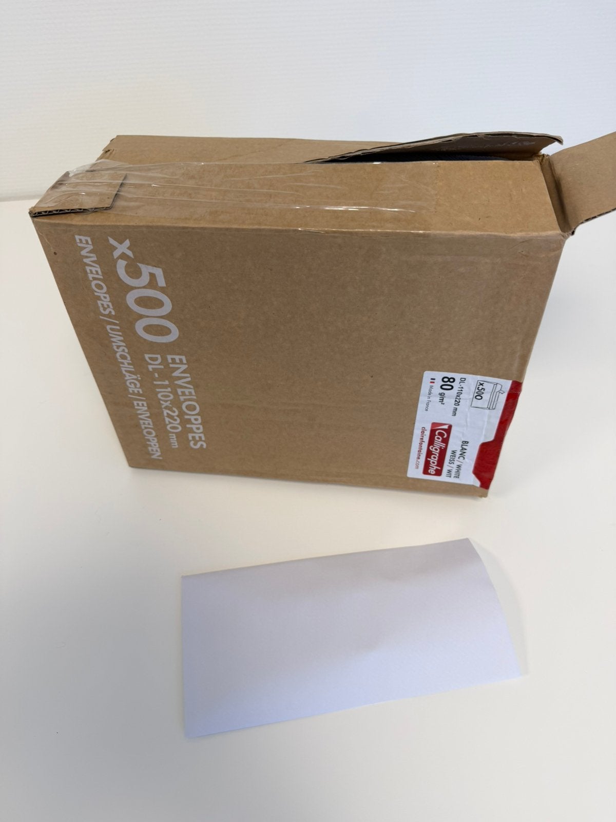 500 stuks Calligraphe DL Enveloppen 110x220 mm Wit Nieuw, Diversen, Papierwaren, Nieuw, Ophalen of Verzenden