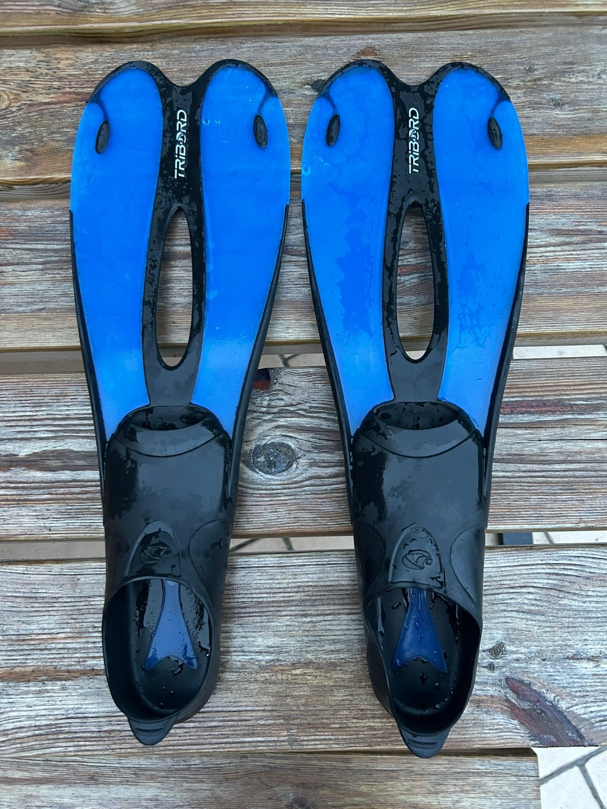 Zwemvliezen 35/36 Tribord, Watersport en Boten, Snorkelen, Ophalen of Verzenden, Gebruikt