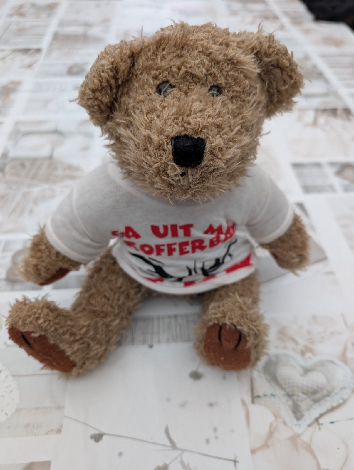 Ours avec t-shirt, Collections, Ours & Peluches, Enlèvement ou Envoi, Comme neuf, Ours en tissus, Autres marques