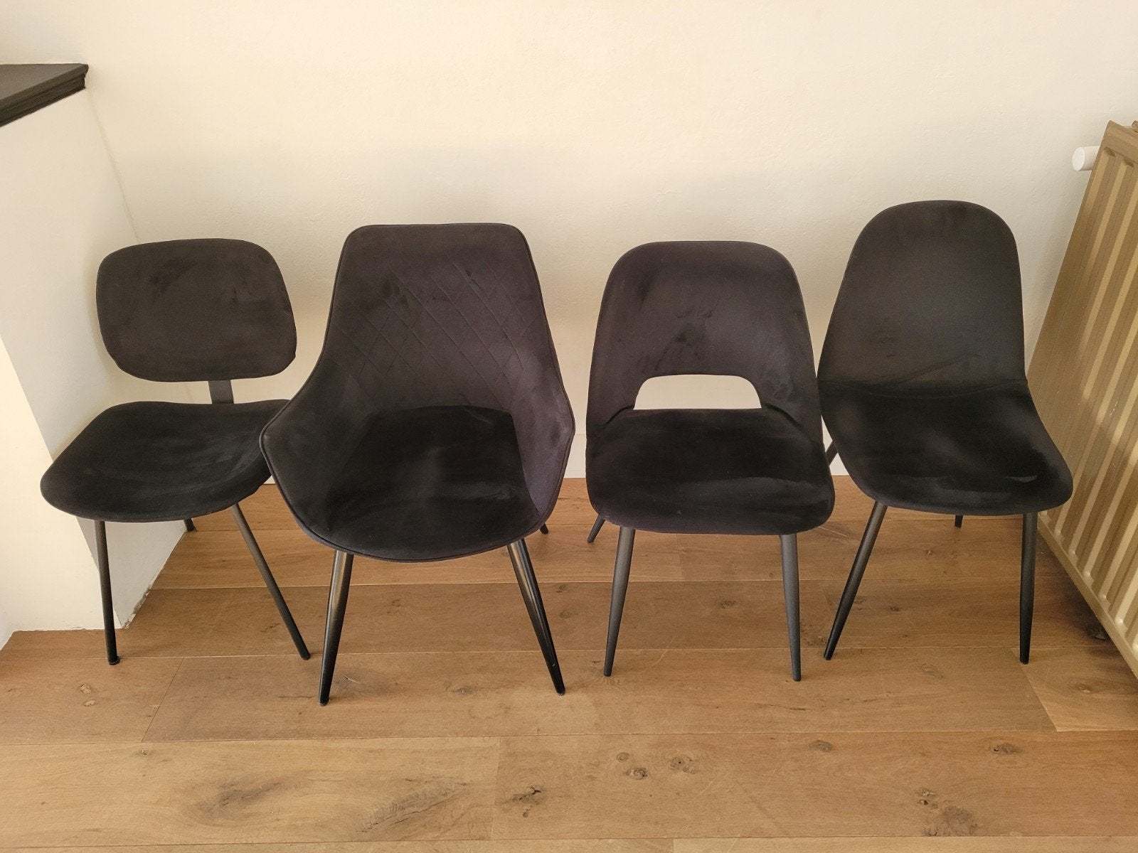 4 stoelen zwart, Huis en Inrichting, Ophalen, Zwart