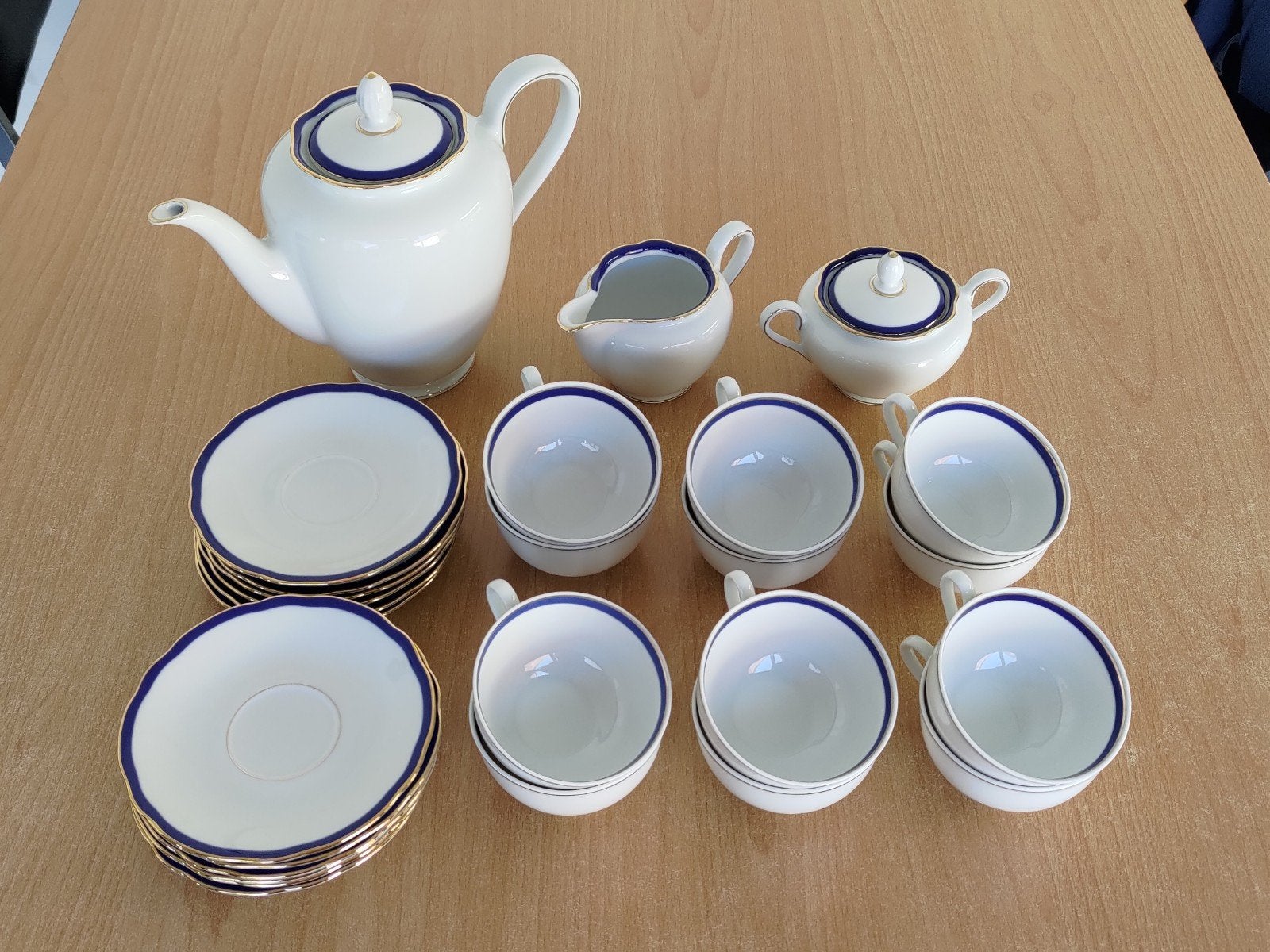 Schirnding Bavaria - 12 tasses - cobalt véritable, Antiquités & Art, Enlèvement