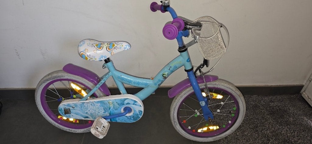 Kinder meisjesfiets 16inch, Fietsen en Brommers, Ophalen, Velgrem, Disney Frozen, 16 tot 20 inch