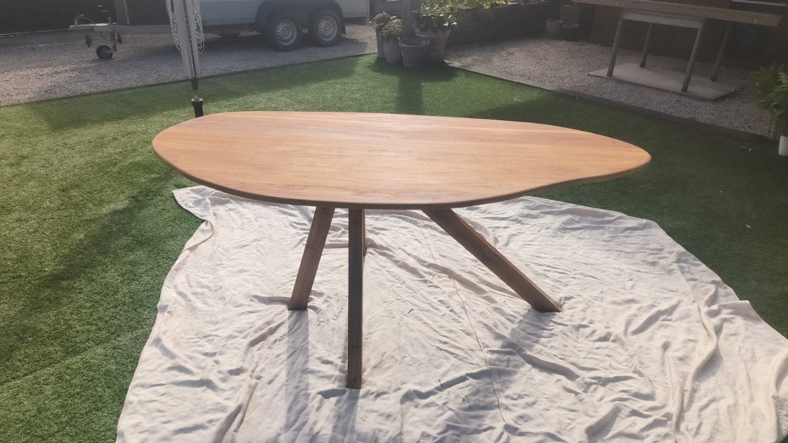 Eiken eettafel Deense kei, Ophalen, Nieuw, Vijf personen of meer, Eikenhout