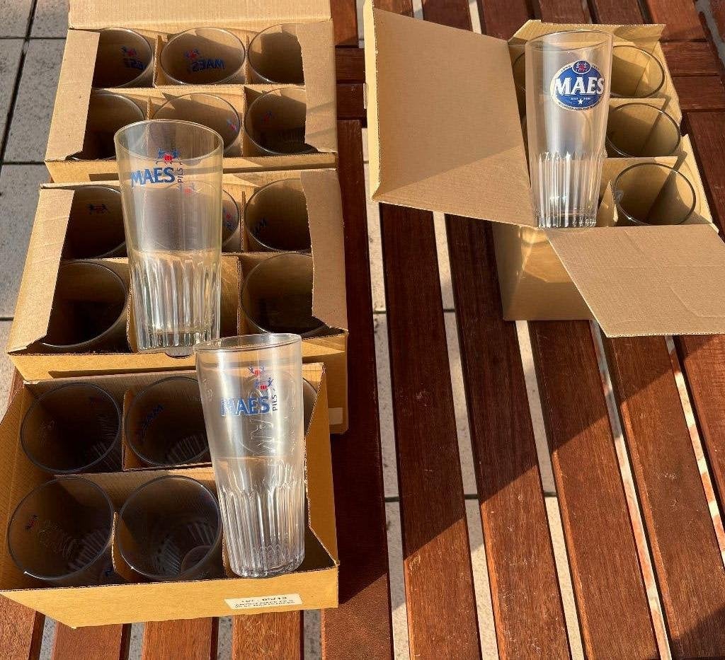 Verres à bière MAES PILS (24 pièces), Collections, Verres & Petits Verres, Neuf, Verre à bière, Enlèvement