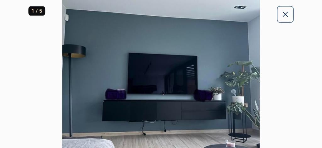 Zwevend tv meubel in eik (zwart), Huis en Inrichting, Ophalen, Zo goed als nieuw