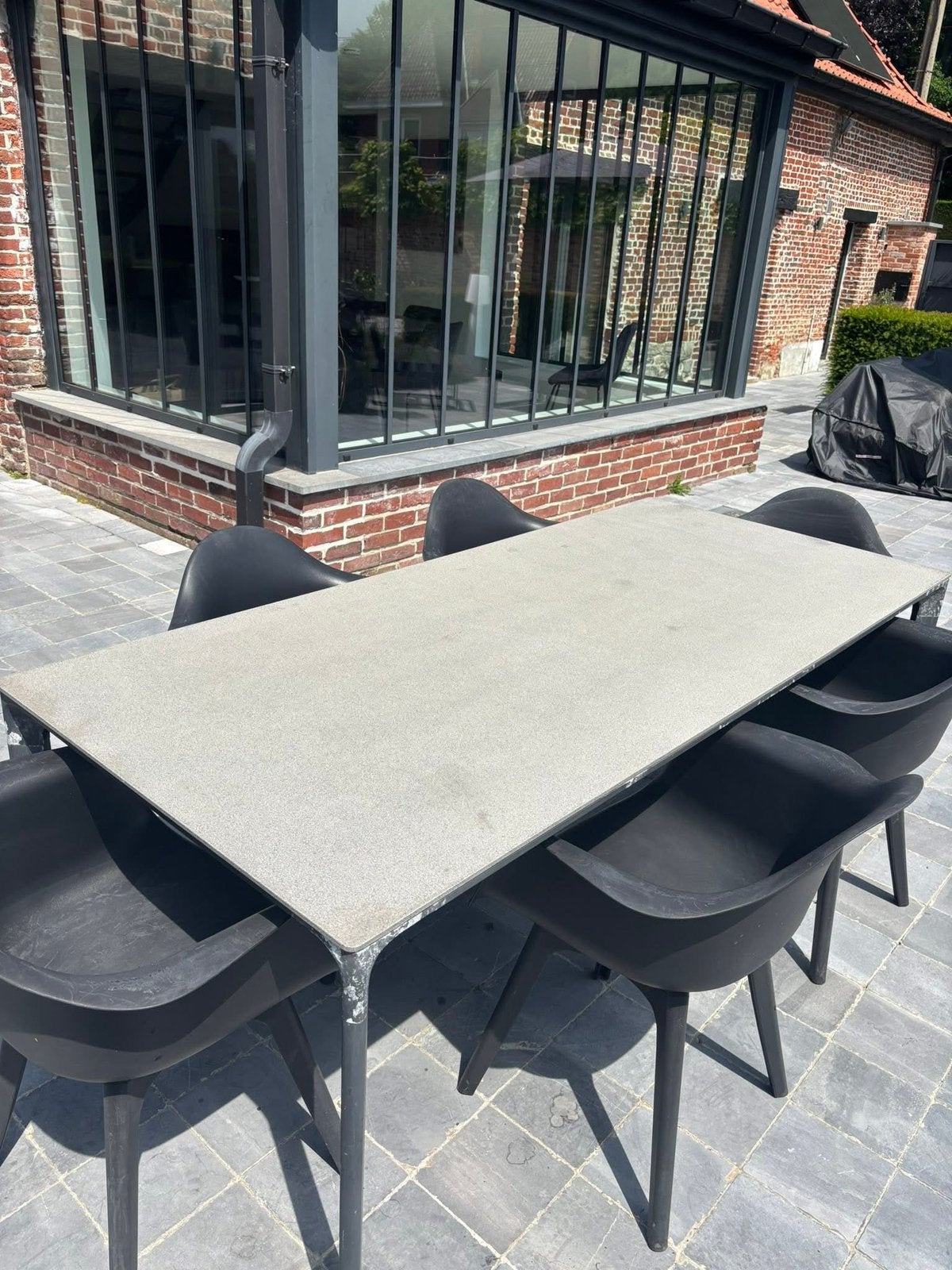 Table exterieure + 6 chaises, Enlèvement, Utilisé, Rectangulaire, Aluminium
