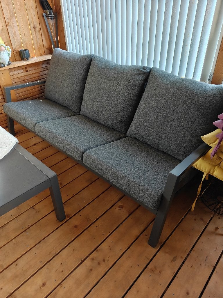loungeset, Tuin en Terras, Tuinsets en Loungesets, Zo goed als nieuw, Loungeset, Aluminium, 6 zitplaatsen, Bank, Bijzettafel, Ophalen