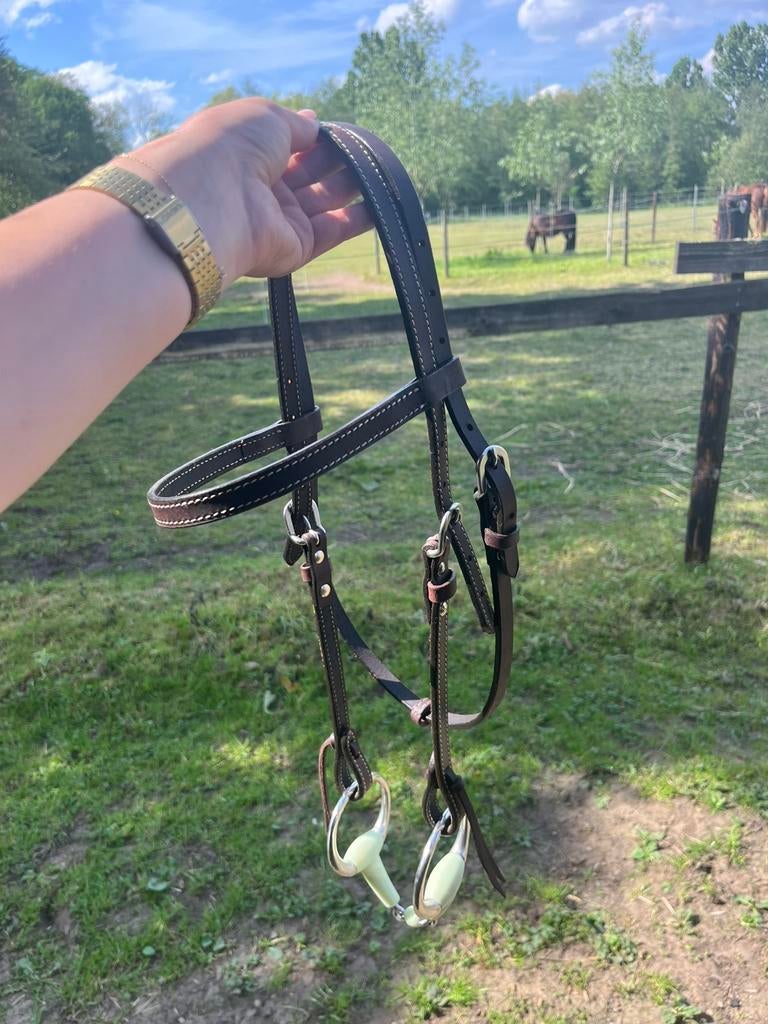 Hoofdstel western + bit 13,5 cm, Ophalen, Nieuw, Western