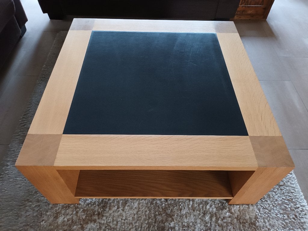 Salontafel 1m x 1m - massief eik, Maison & Meubles, 50 à 100 cm, Carré, Landelijk, Enlèvement