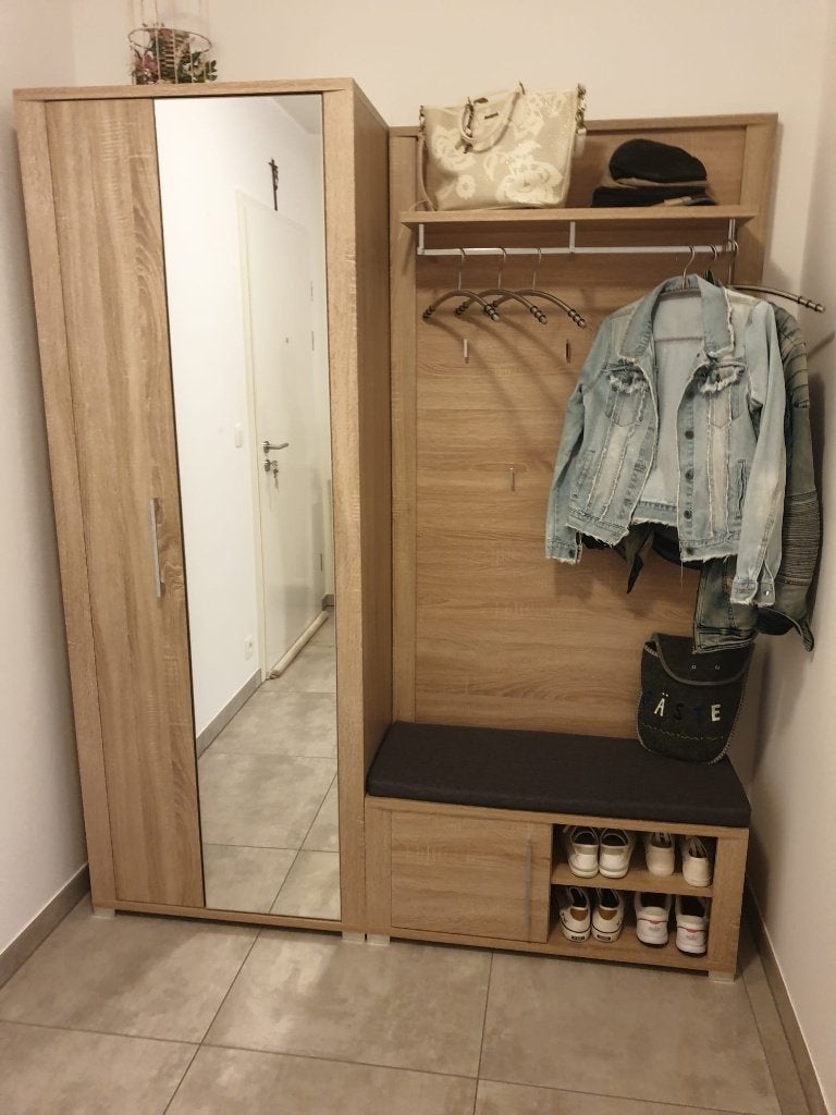 Kleerkast en schoenenkast, Huis en Inrichting, Kasten | Kleerkasten, Ophalen, Zo goed als nieuw, Overige houtsoorten, Met deur(en)
