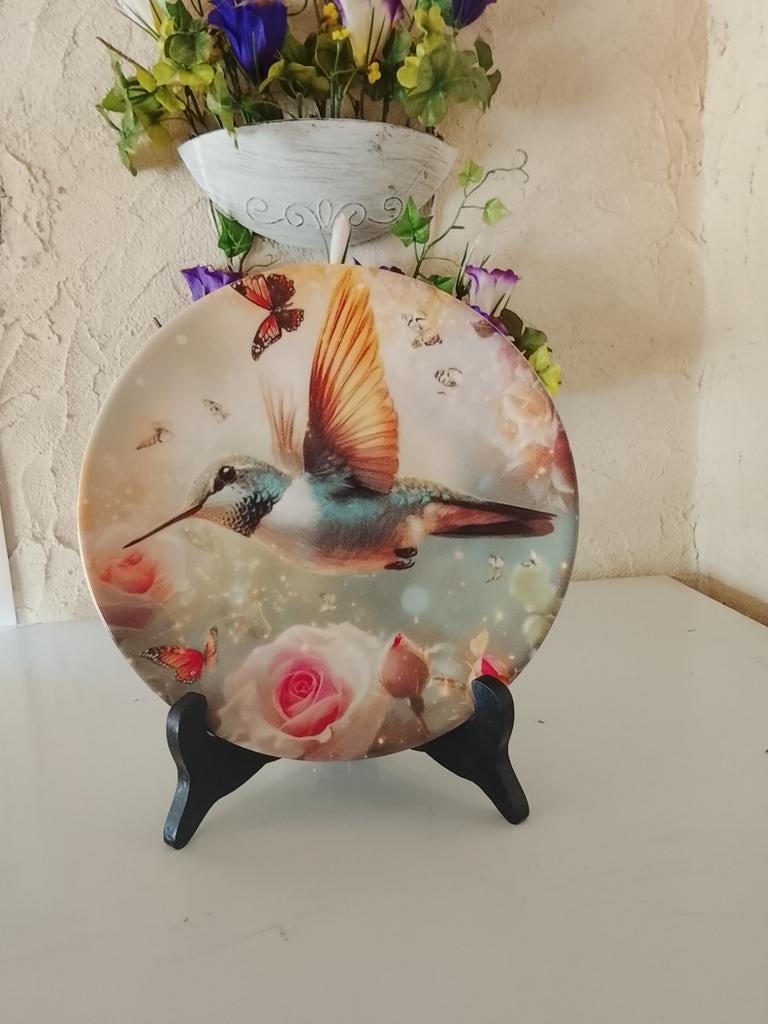 Assiette décorative Colibri article neuf, Ophalen