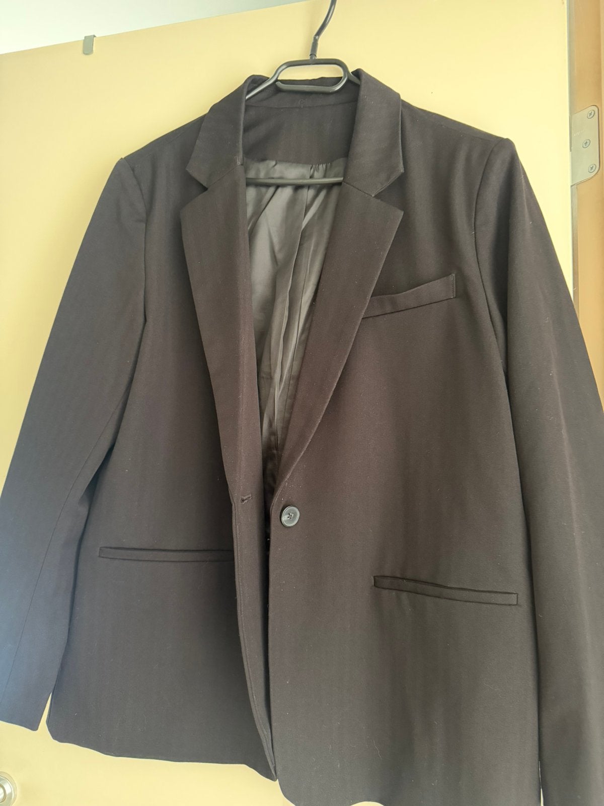 Blazer noir rayures L, Enlèvement ou Envoi, Comme neuf, Noir