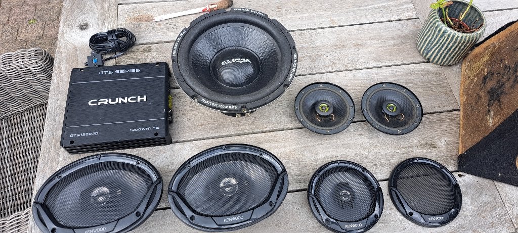 Subwoofer, speakers, versterker Crunch Kenwood Climax, Enlèvement, Utilisé