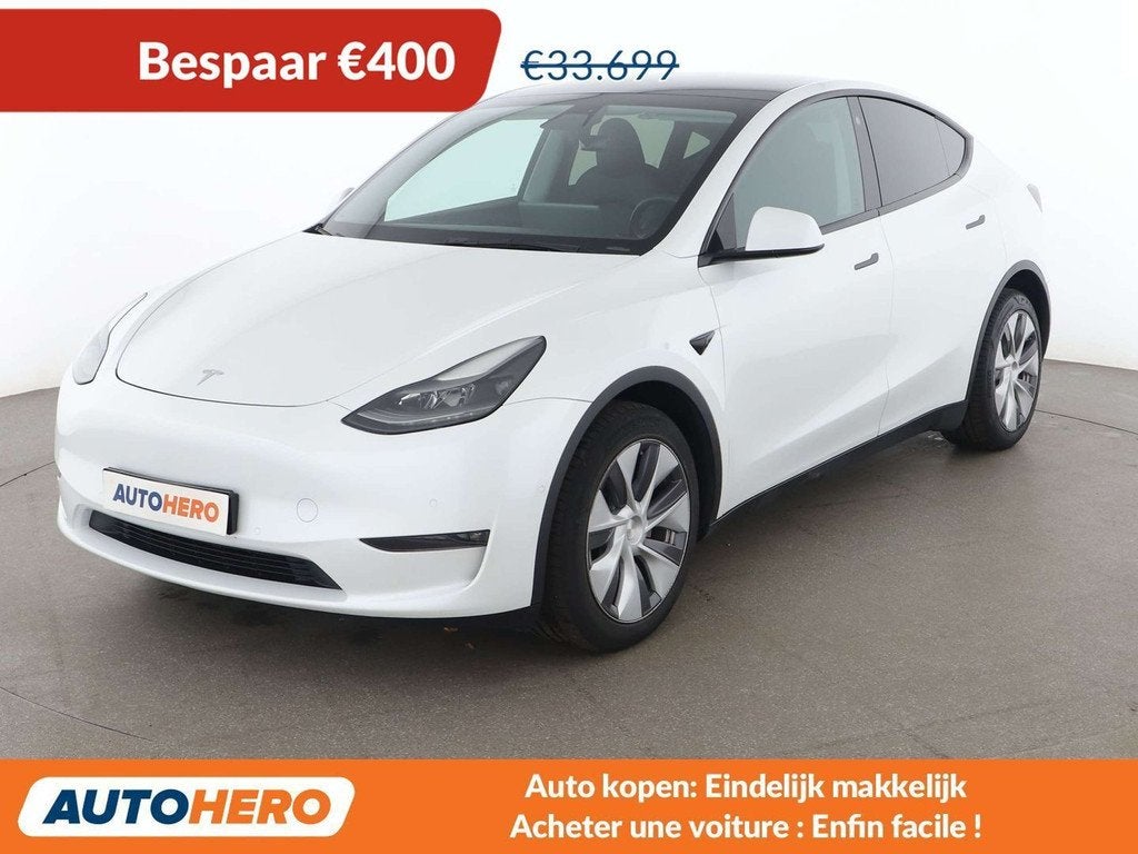 Tesla Model Y Max Range Dual AWD AWD (bj 2022, automaat), Auto's, Zwart, Wit, Leder, Elektrisch