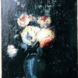 OLIEVERFSCHILDERIJ OP DOEK ZONDER ZICHTBARE SIGNATUUR, Antiek en Kunst, Kunst | Schilderijen | Klassiek, Bloemen, Overige stijlen