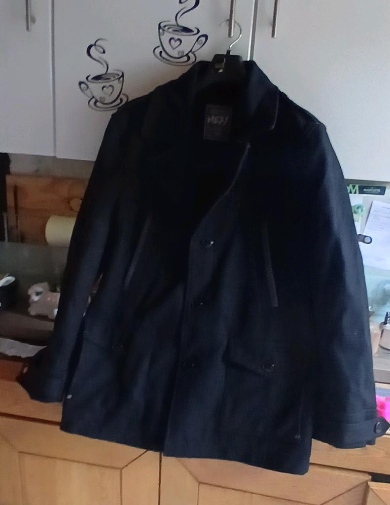 Mantel heren Mexx 70%wol, Kleding | Heren, Ophalen of Verzenden, Nieuw, Zwart, Mexx