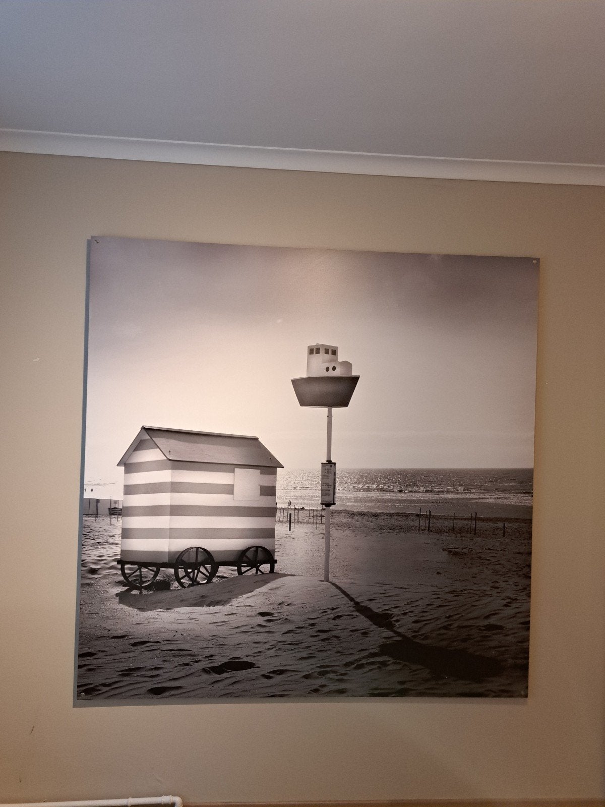Mooie zwartwit foto in metaal 1,5mx1,5meter, Ophalen