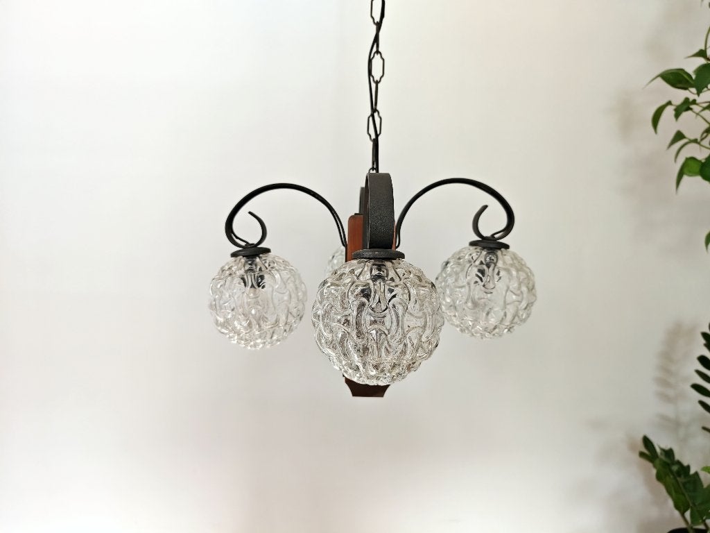 Vintage kroonluchter uit het midden van de 20e eeuw, Verzenden, Gebruikt, Glas, 50 tot 75 cm