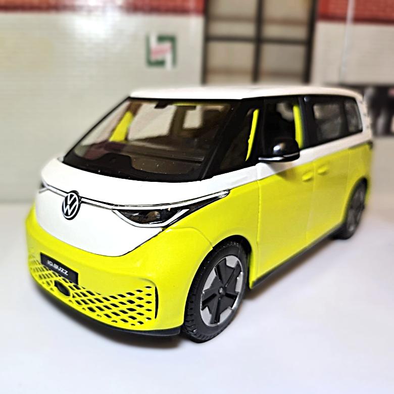 Vw id buzz 1/24 geel wit, Hobby en Vrije tijd, Ophalen, Nieuw, Auto, Maisto