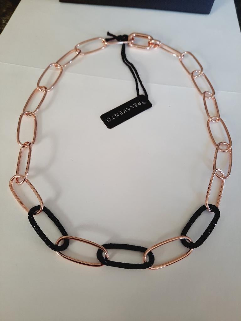 Collier Pesavento or rose + noir WPLVE2908, Enlèvement ou Envoi, Comme neuf, Or, Argent