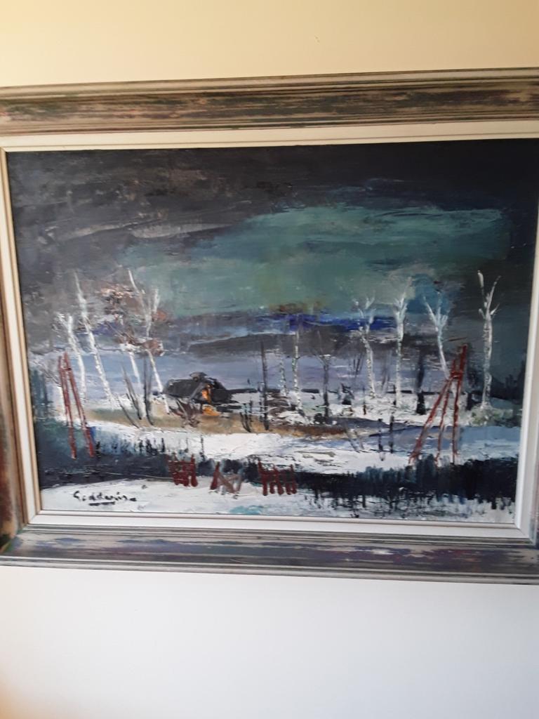 Jack Godderis    groot schilderij     olie op doek, Enlèvement