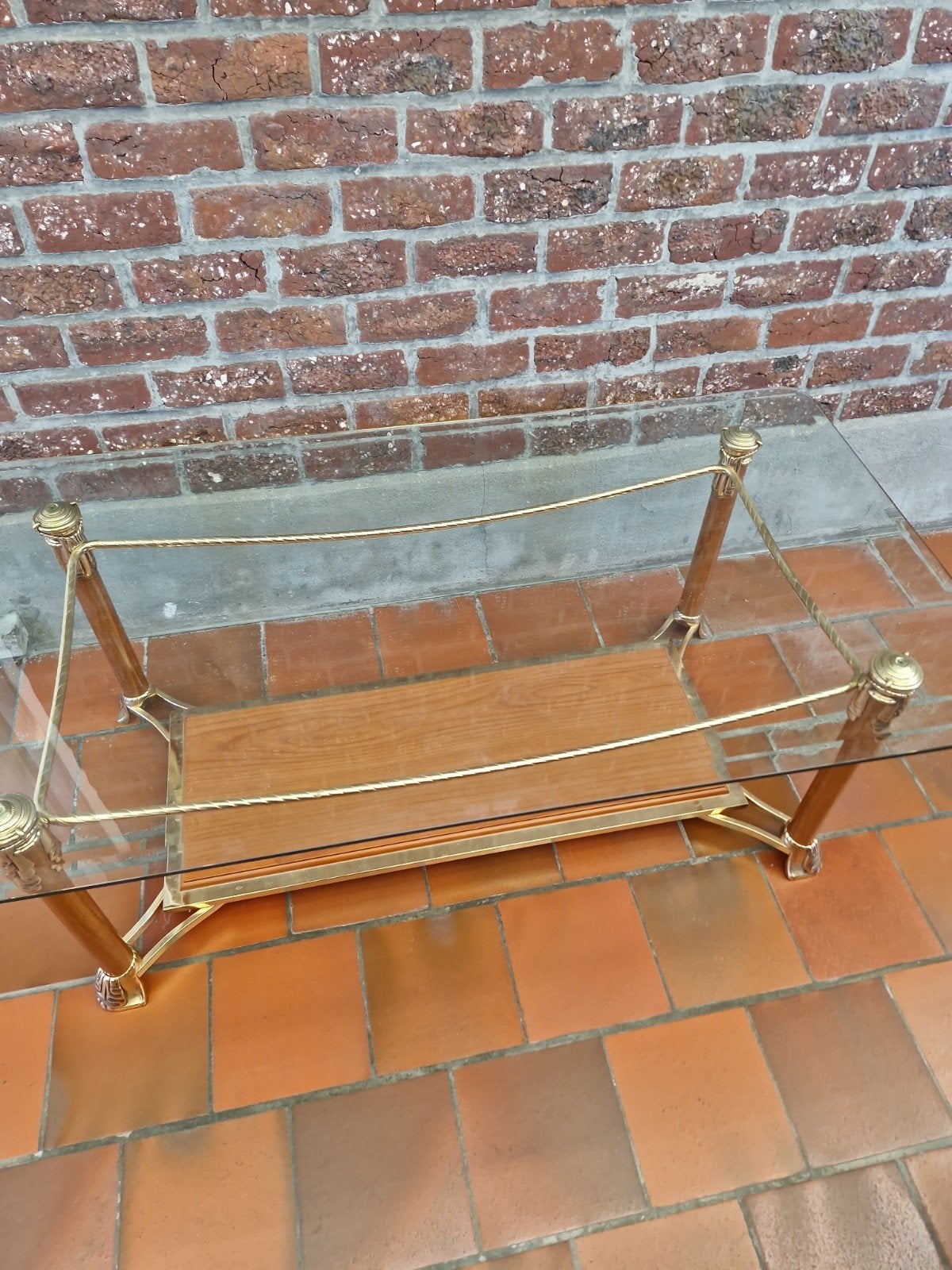 Prachtige Vintage Hollywood Regency Salontafel (Jaren '70), Ophalen, Zo goed als nieuw, Glas