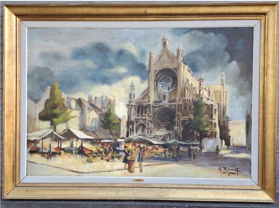 huile sur toile signe henri rowet, Antiquités & Art, Enlèvement, Toile