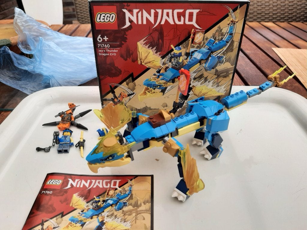 Lego Ninjago Set 71760 Jay's Thunder Dragon EVO, Kinderen en Baby's, Lego, Ophalen of Verzenden, Zo goed als nieuw, Compleet