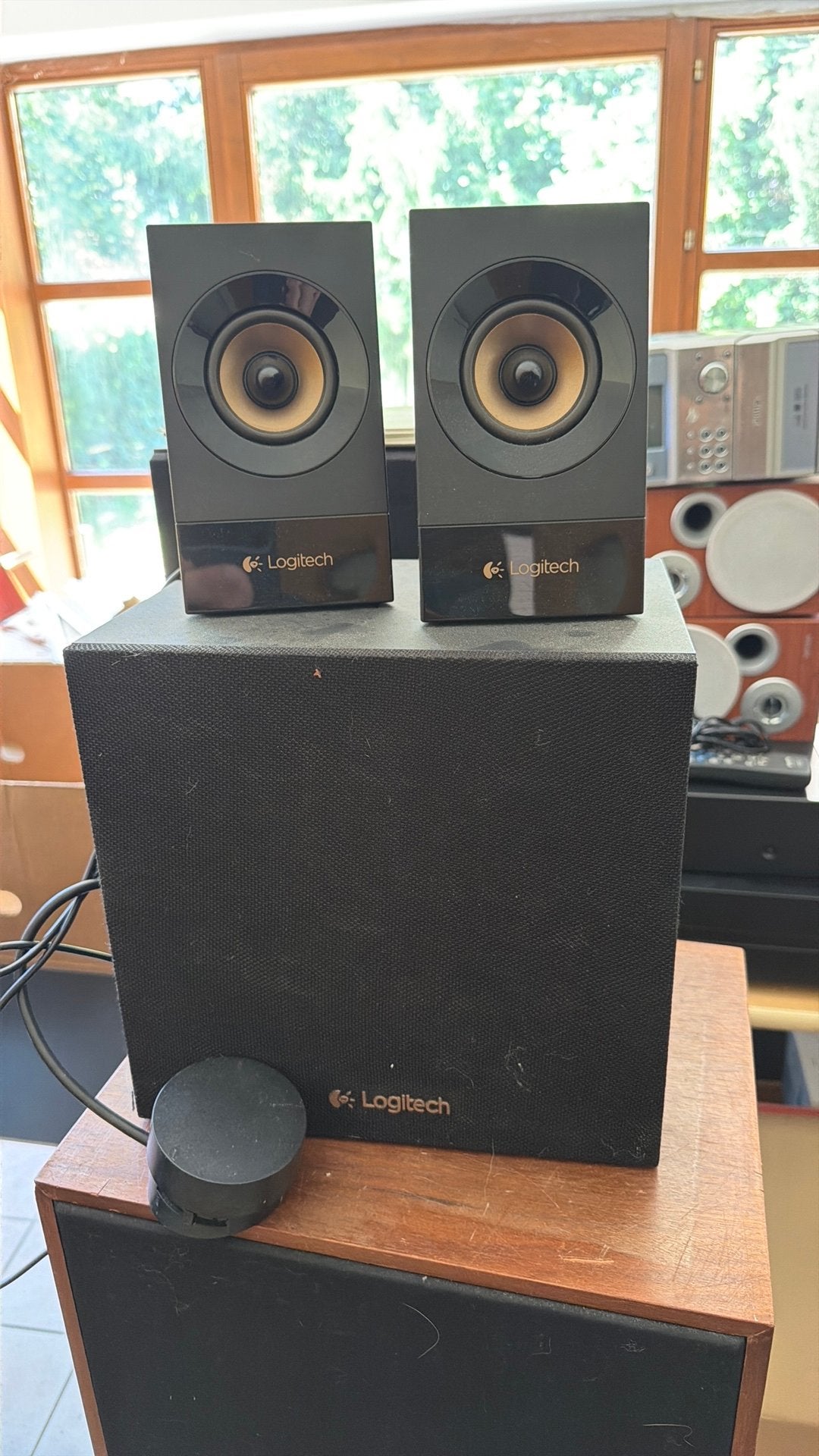 Logitech pc 2.1 set, Audio, Tv en Foto, Luidsprekerboxen, Ophalen, Gebruikt, Inclusief kabels, Logitech