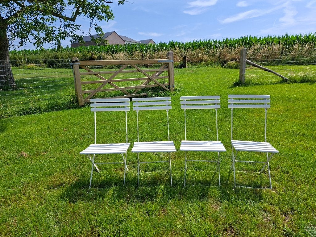 4 chaises de bistrot pliables, Jardin & Terrasse, Enlèvement, Utilisé, Bois, Pliant