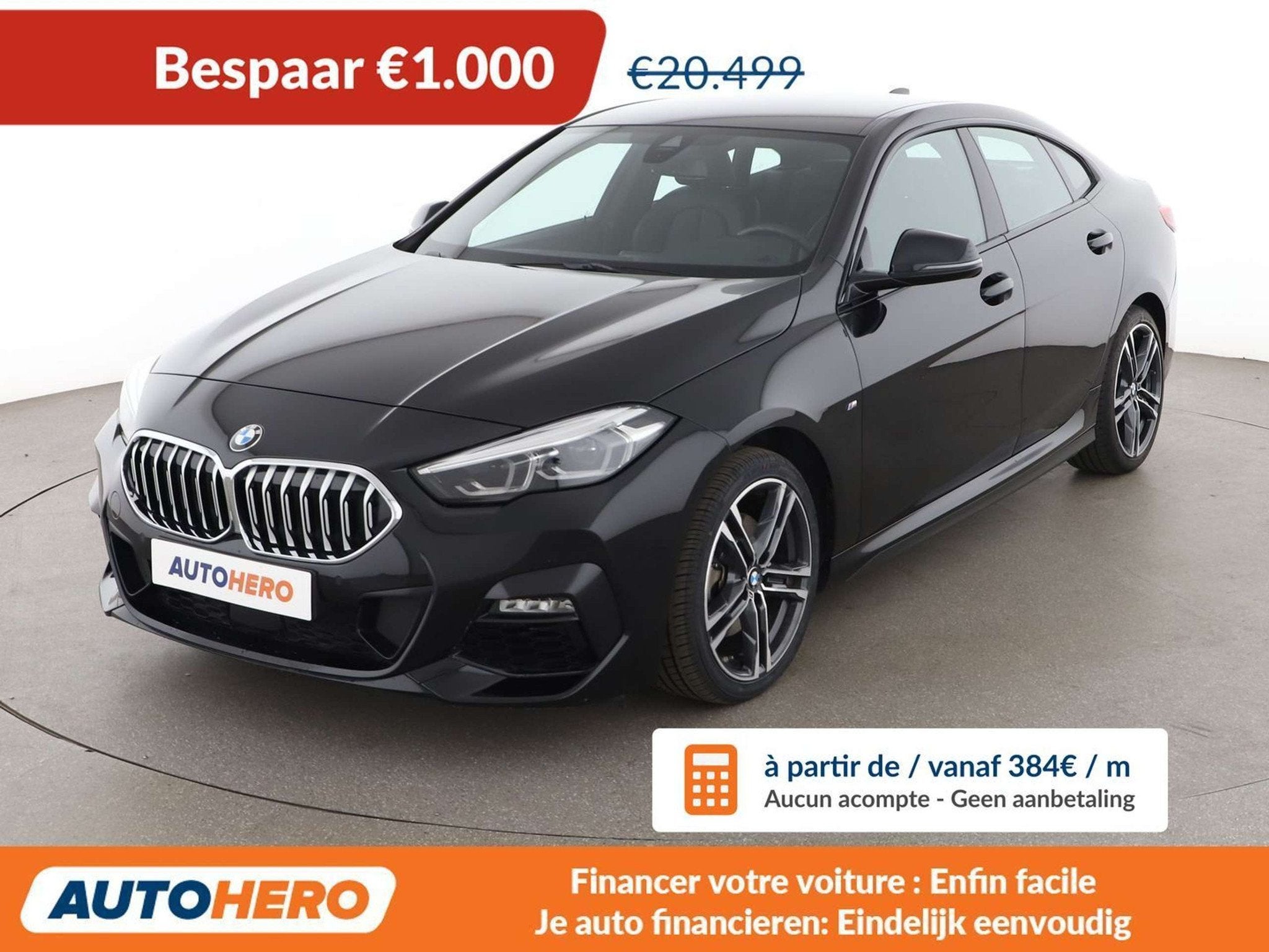 BMW 2 Serie 218 218i Gran Coupe M Sport (bj 2020, automaat), 4 deurs, Gebruikt, Zwart, Leder