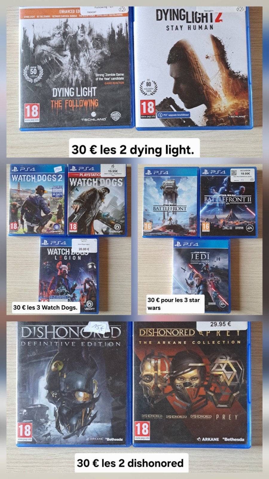 lot de Jeux ps4. Prix par lot sur photos., Ophalen