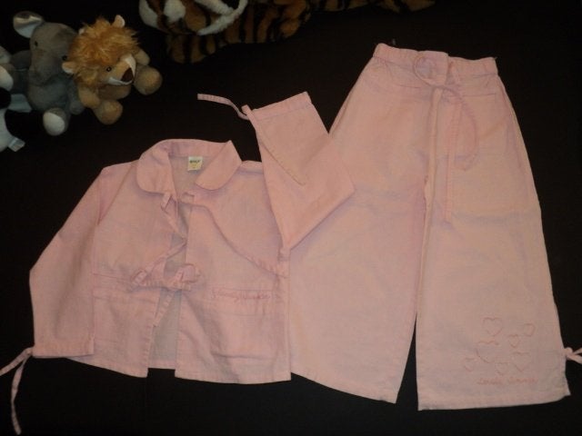 Dirkje, un ensemble rose en lin taille 4 ans, Kinderen en Baby's, Kinderkleding | Maat 104, Ophalen of Verzenden, Setje