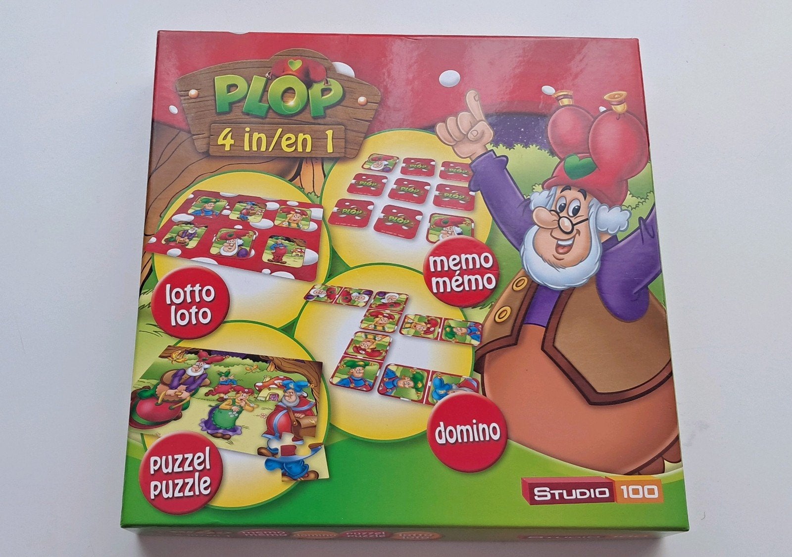 Gezelschapsspel Plop 4in1 lotto memo puzzel en domino, Kinderen en Baby's, Ophalen of Verzenden