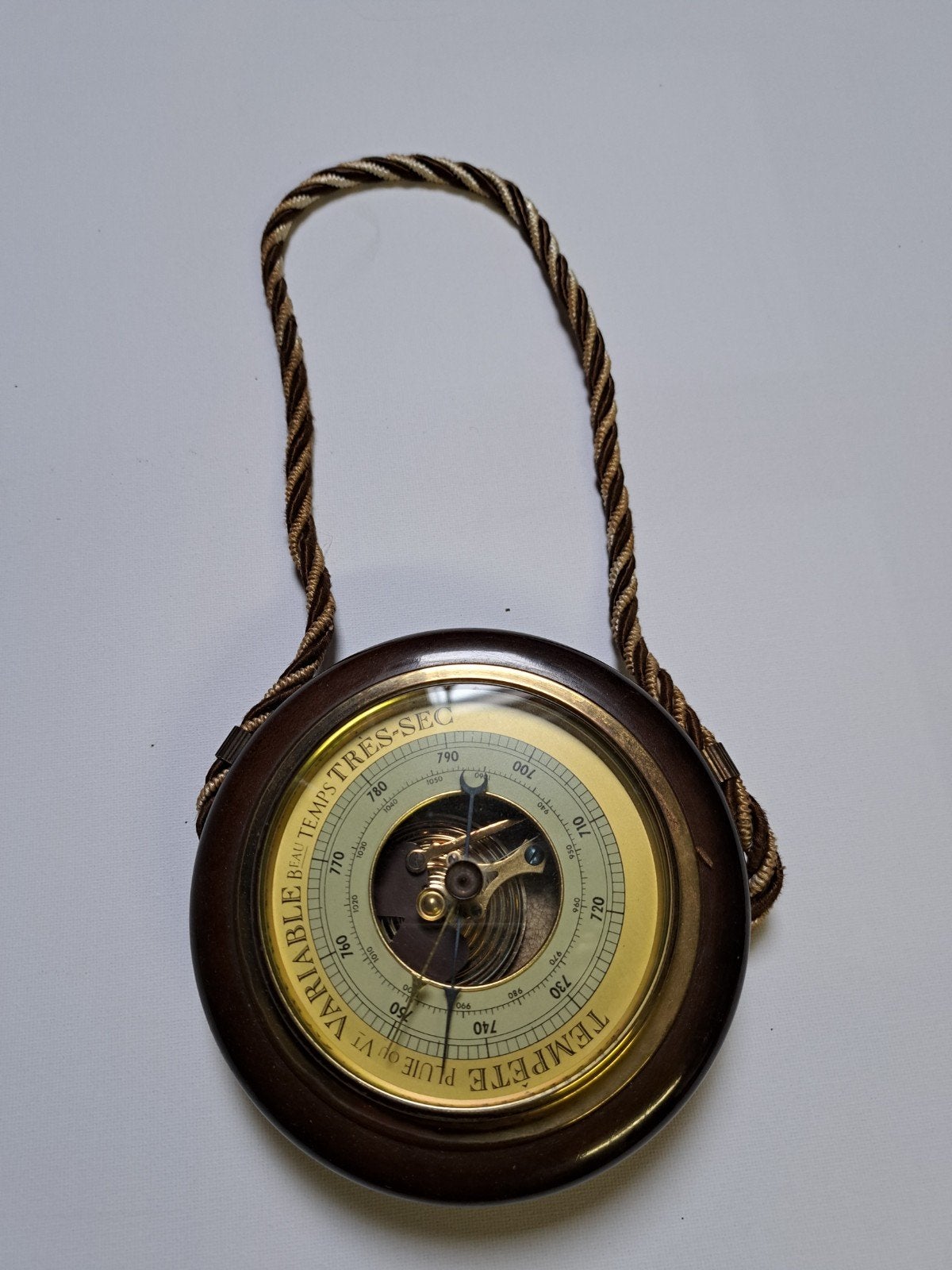 Oude barometer + thermometer, Audio, Tv en Foto, Weerstations en Barometers, Ophalen, Barometer