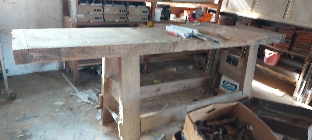 Oude , houten werkbank, Enlèvement, Utilisé, Moins de 70 cm