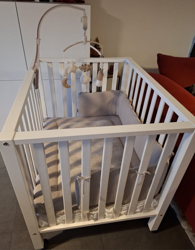 Baby park met matras, parklegger, parkomrander& muziekmobiel, Kinderen en Baby's, Babyparken, Ophalen, Gebruikt, Rechthoekig, Wieltjes