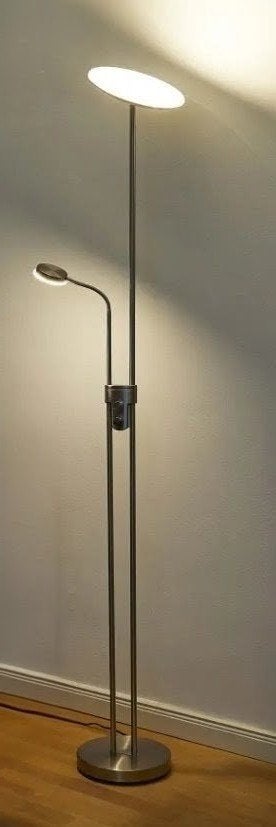 Moderne LED Vloerlamp met leeslamp – Als Nieuw!, Stijlvolle en energiezuinige vloerlamp, Autres culots, Synthétique, Comme neuf