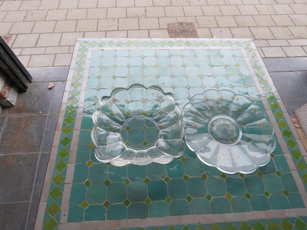 Vintage schaal met onderschaal, Ophalen of Verzenden